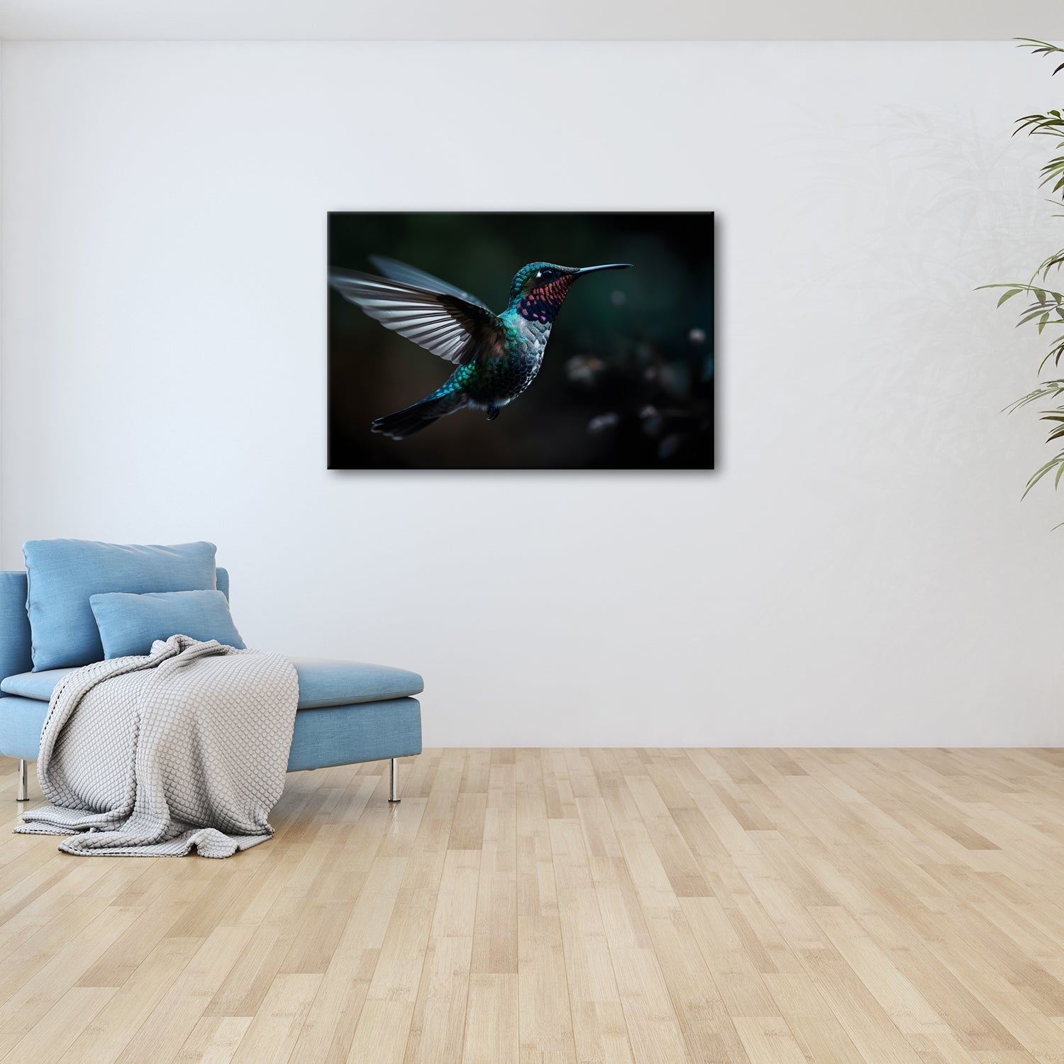 Leinwandbild Smaragdglanz im Flug – ein Kolibri wie aus Licht gewebt - deyoli