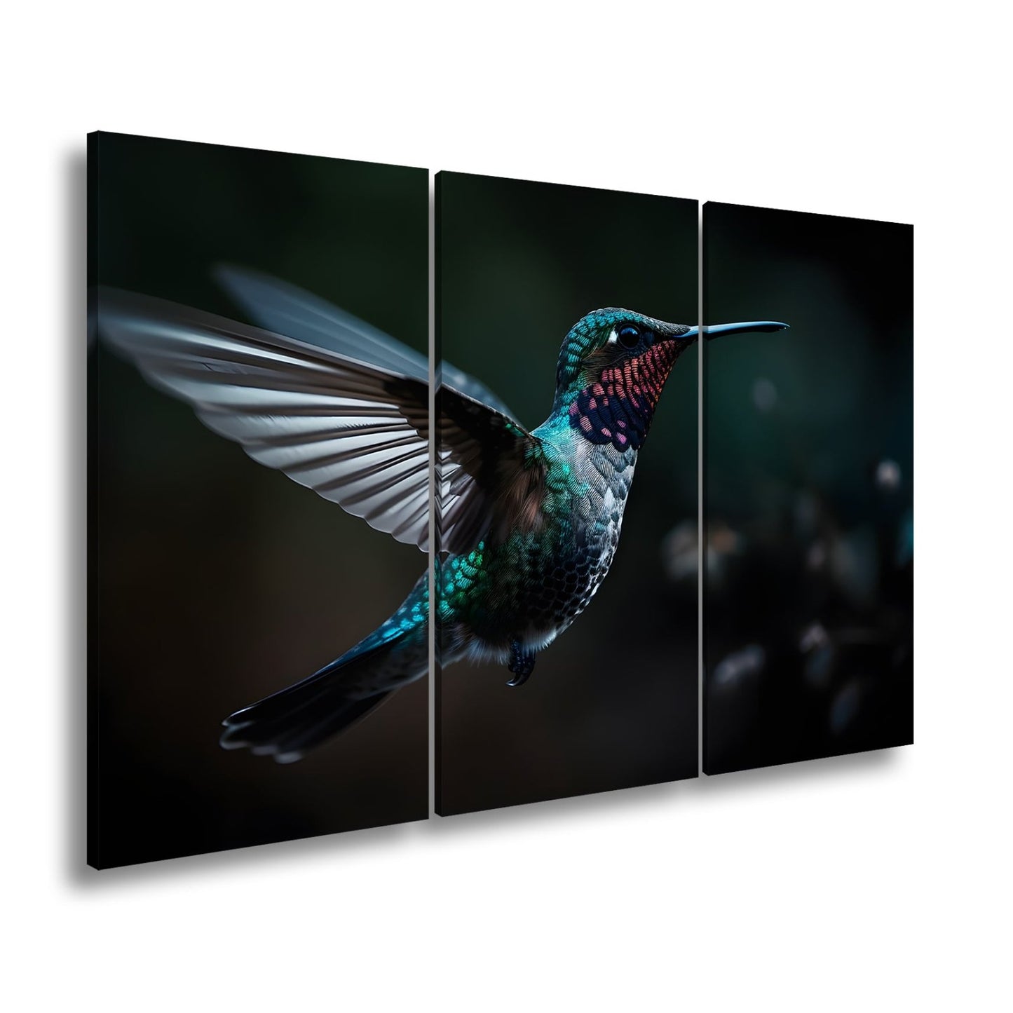Leinwandbild Smaragdglanz im Flug – ein Kolibri wie aus Licht gewebt - deyoli