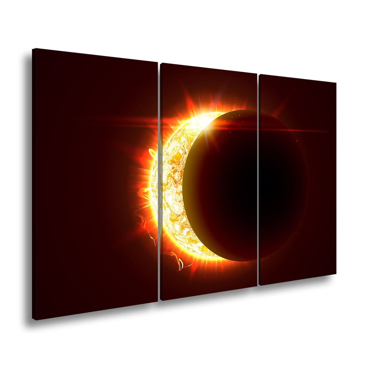 Leinwandbild Sonnenfeuer küsst Schatten – ein himmlisches Flammenpoem - deyoli