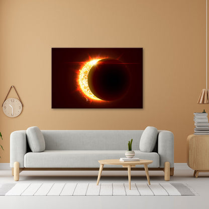 Leinwandbild Sonnenfeuer küsst Schatten – ein himmlisches Flammenpoem - deyoli