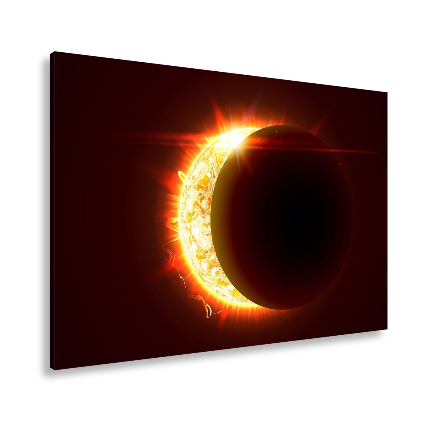 Leinwandbild Sonnenfeuer küsst Schatten – ein himmlisches Flammenpoem - deyoli