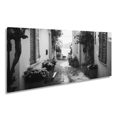 Leinwandbild Sonnengeküsste Gasse – Mediterraner Charme XXL - deyoli
