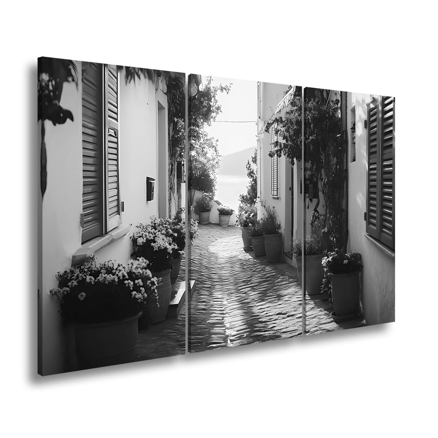 Leinwandbild Sonnengeküsste Gasse – Mediterraner Charme XXL - deyoli