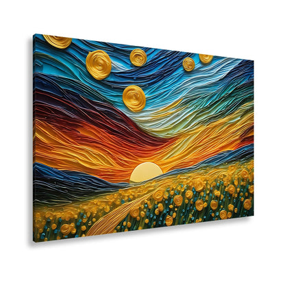 Leinwandbild Sonnenpoesie in Wellen aus Farbe und Licht gewebt. - deyoli