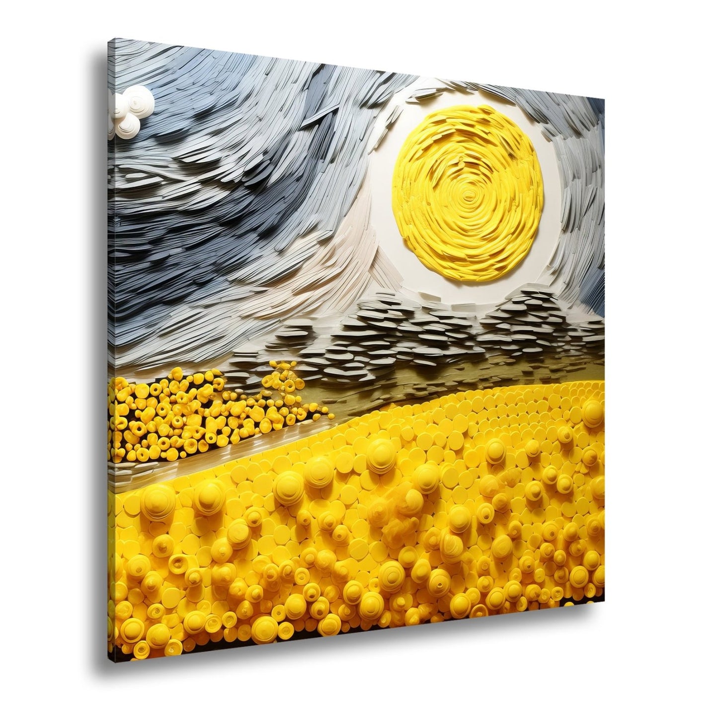 Leinwandbild Sonnenwirbel Blumenfeld – Abstrakte Bewegung XXL Canvas - deyoli