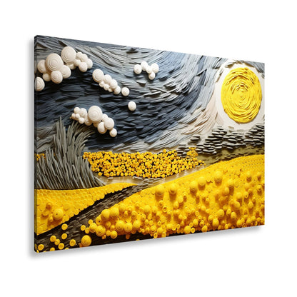 Leinwandbild Sonnenwirbel Blumenfeld – Abstrakte Bewegung XXL Canvas - deyoli