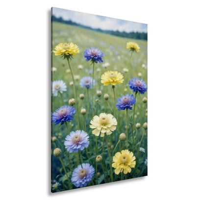 Leinwandbild Sonnige Wiesenblüten flüstern vom Sommer im Wind. - deyoli