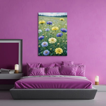Leinwandbild Sonnige Wiesenblüten flüstern vom Sommer im Wind. - deyoli