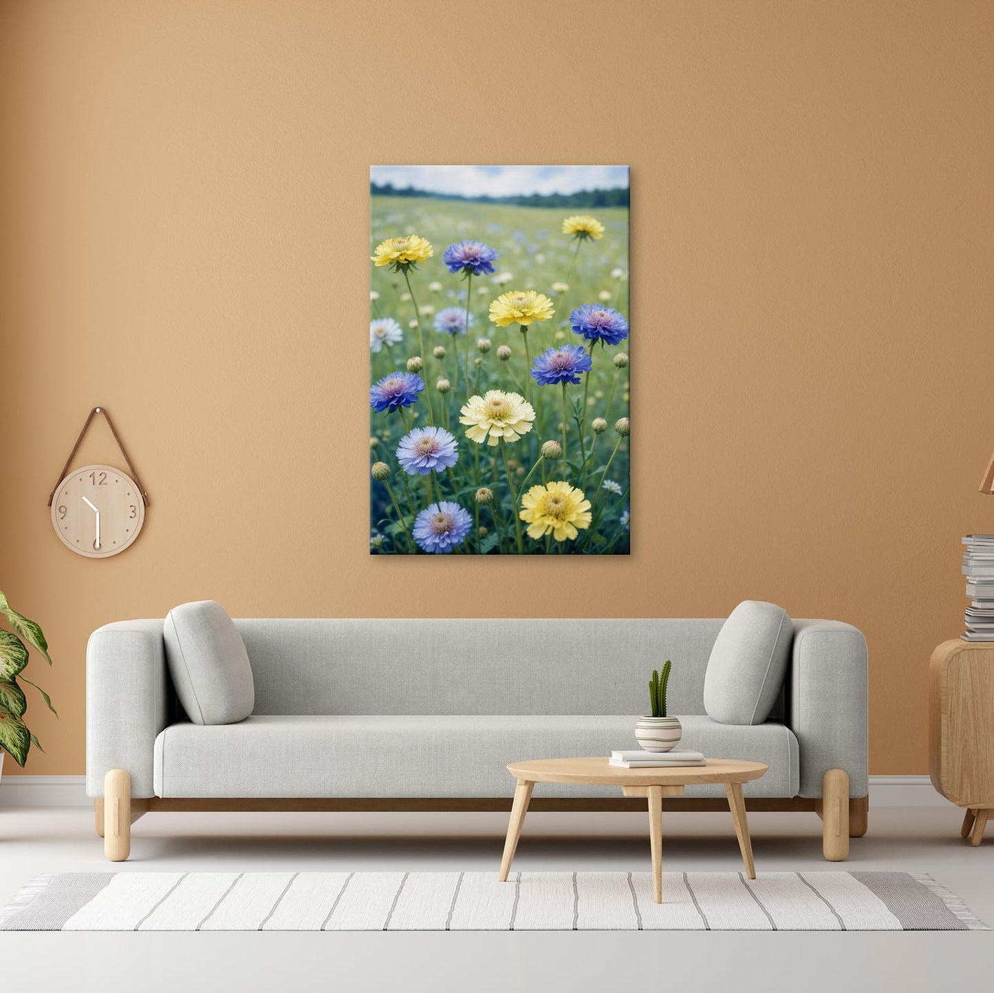 Leinwandbild Sonnige Wiesenblüten flüstern vom Sommer im Wind. - deyoli