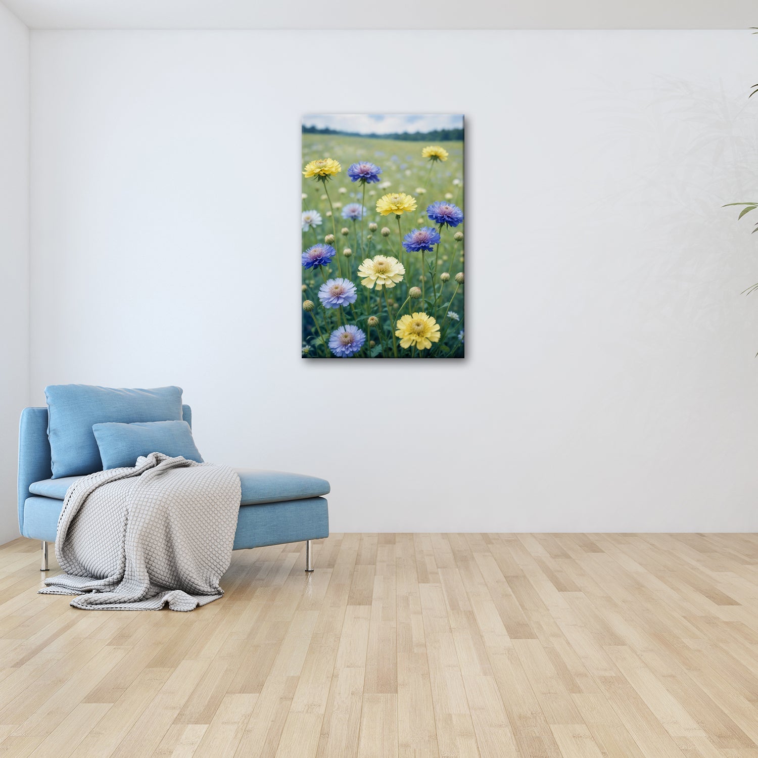 Leinwandbild Sonnige Wiesenblüten flüstern vom Sommer im Wind. - deyoli