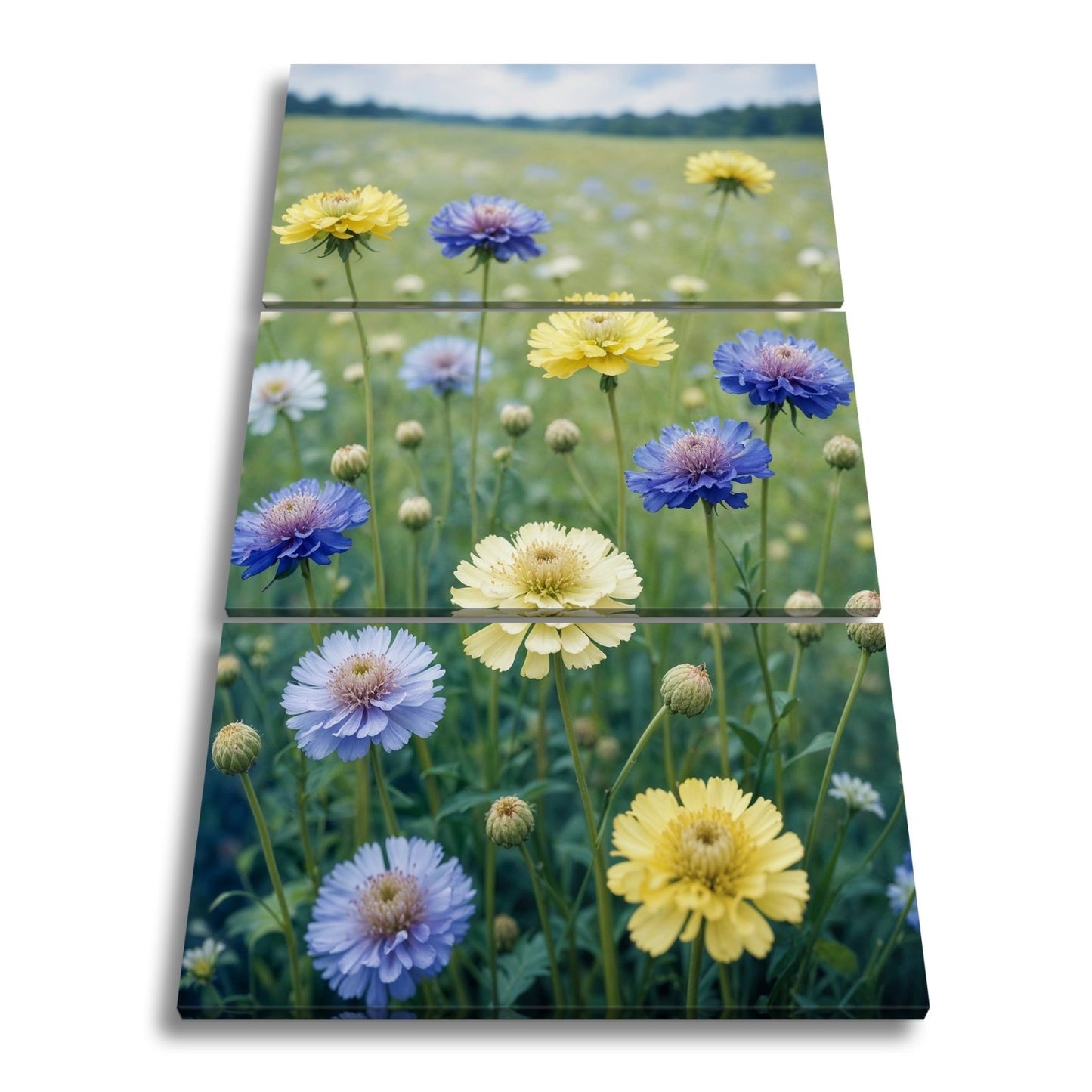 Leinwandbild Sonnige Wiesenblüten flüstern vom Sommer im Wind. - deyoli