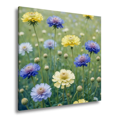 Leinwandbild Sonnige Wiesenblüten flüstern vom Sommer im Wind. - deyoli