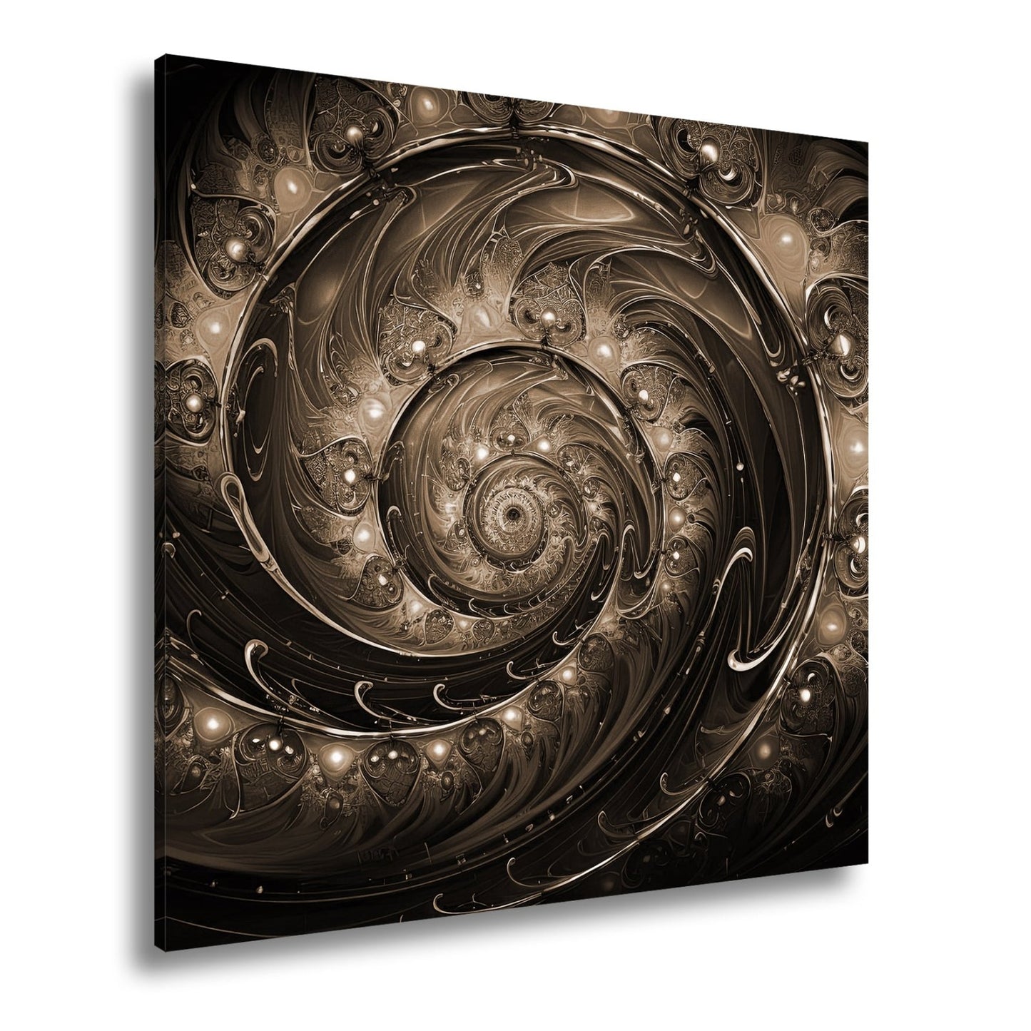 Leinwandbild Spirale XXL – Gold - türkis voller kosmischer Energie - deyoli