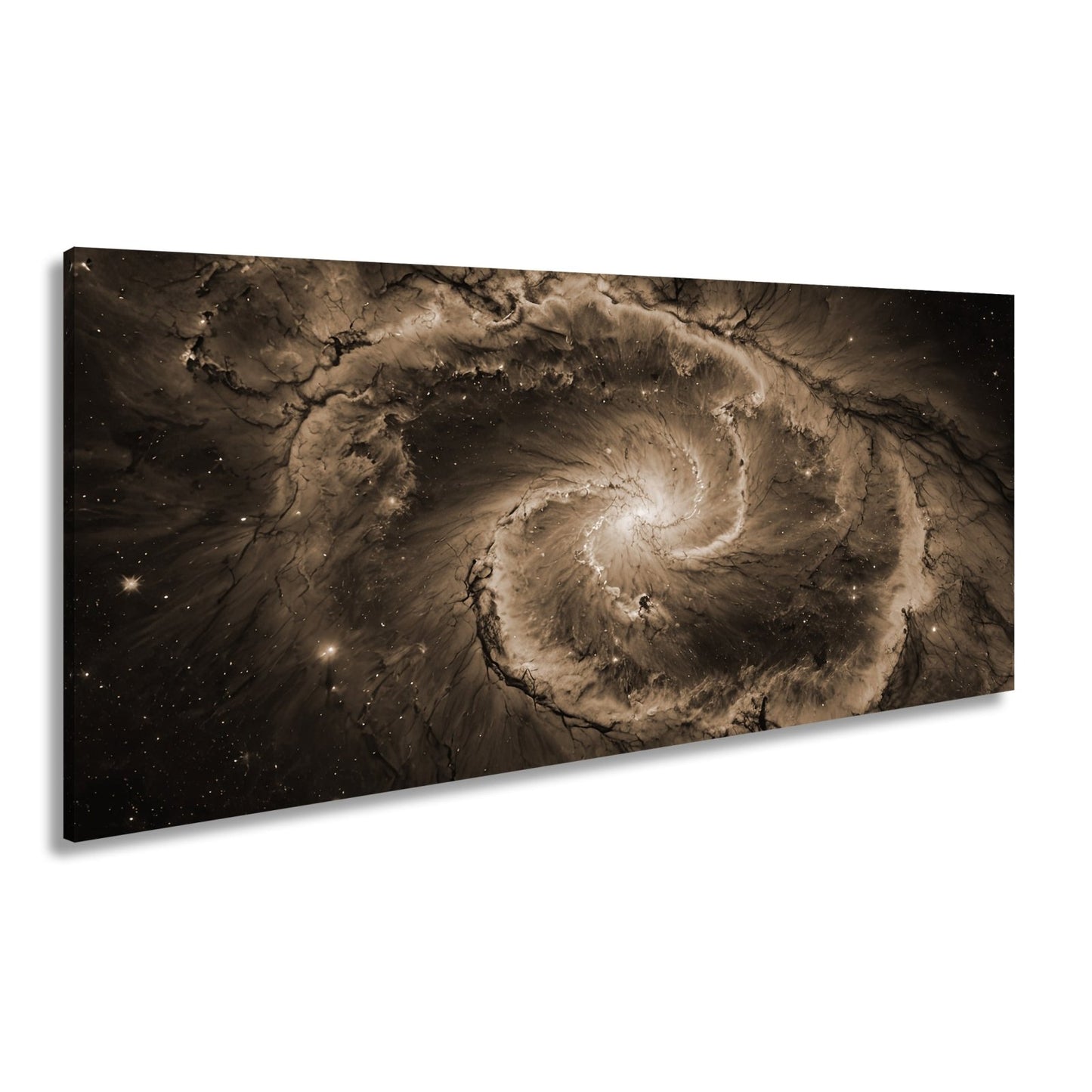 Leinwandbild Spiralförmige Galaxie – Tiefes Blau mit leuchtenden Adern XXL - deyoli