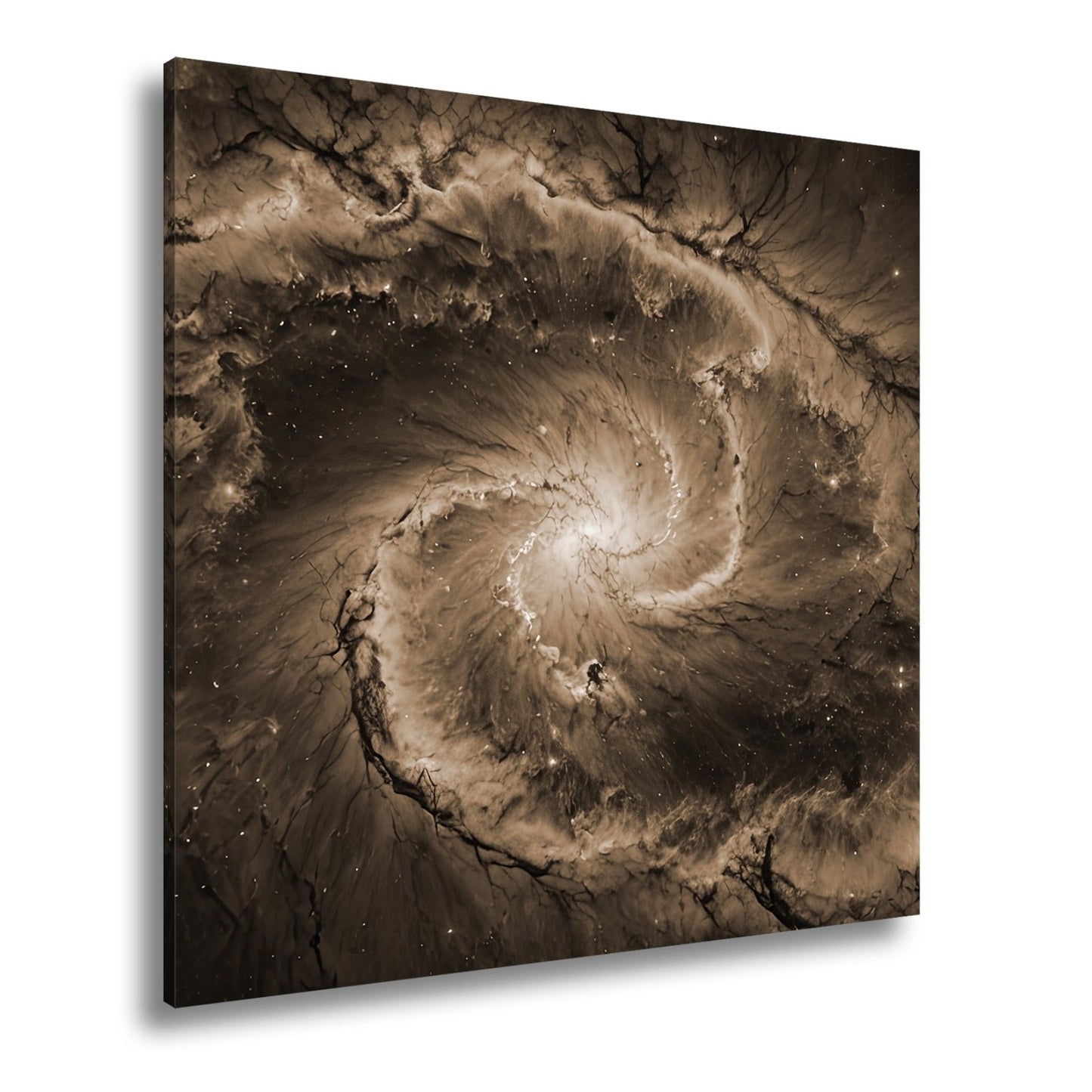 Leinwandbild Spiralförmige Galaxie – Tiefes Blau mit leuchtenden Adern XXL - deyoli
