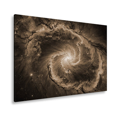 Leinwandbild Spiralförmige Galaxie – Tiefes Blau mit leuchtenden Adern XXL - deyoli