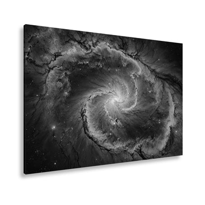 Leinwandbild Spiralförmige Galaxie – Tiefes Blau mit leuchtenden Adern XXL - deyoli
