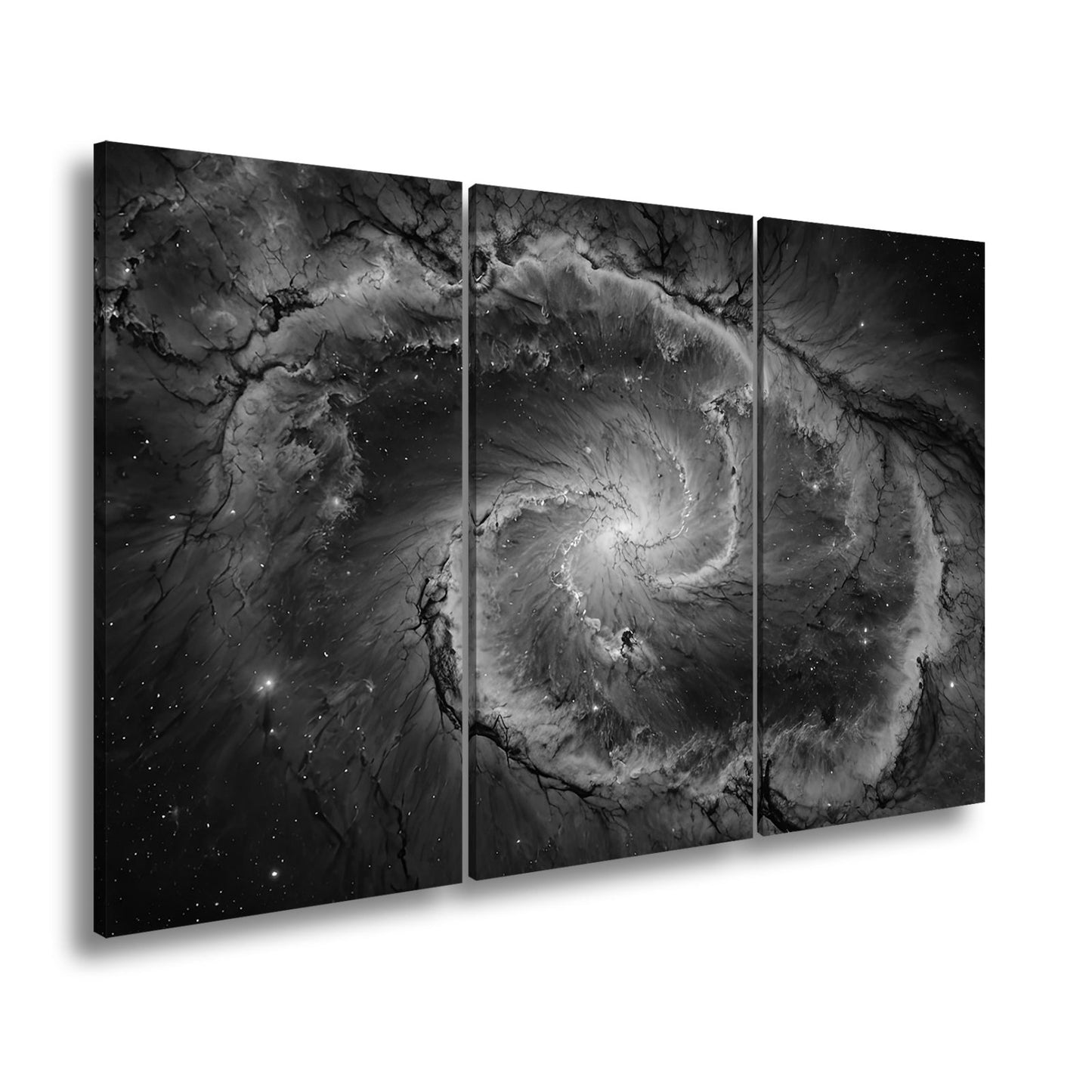 Leinwandbild Spiralförmige Galaxie – Tiefes Blau mit leuchtenden Adern XXL - deyoli