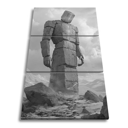 Leinwandbild Steinerner Gigant mit leuchtendem Kern eisige Einsamkeit XXL – Fantasy - deyoli