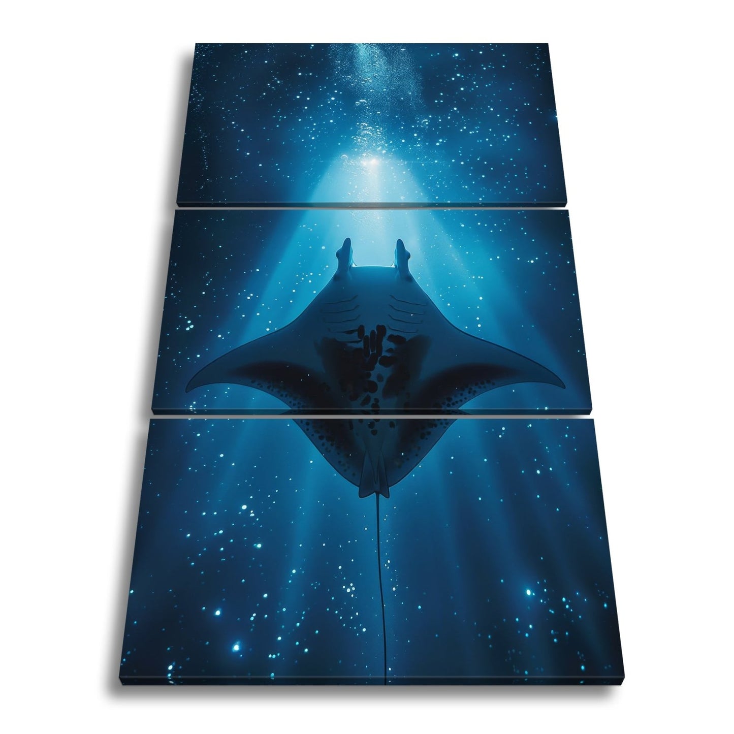 Leinwandbild Sternenlicht und Tiefe – Tanz des Mantas XXL - deyoli