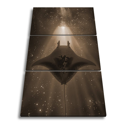 Leinwandbild Sternenlicht und Tiefe – Tanz des Mantas XXL - deyoli