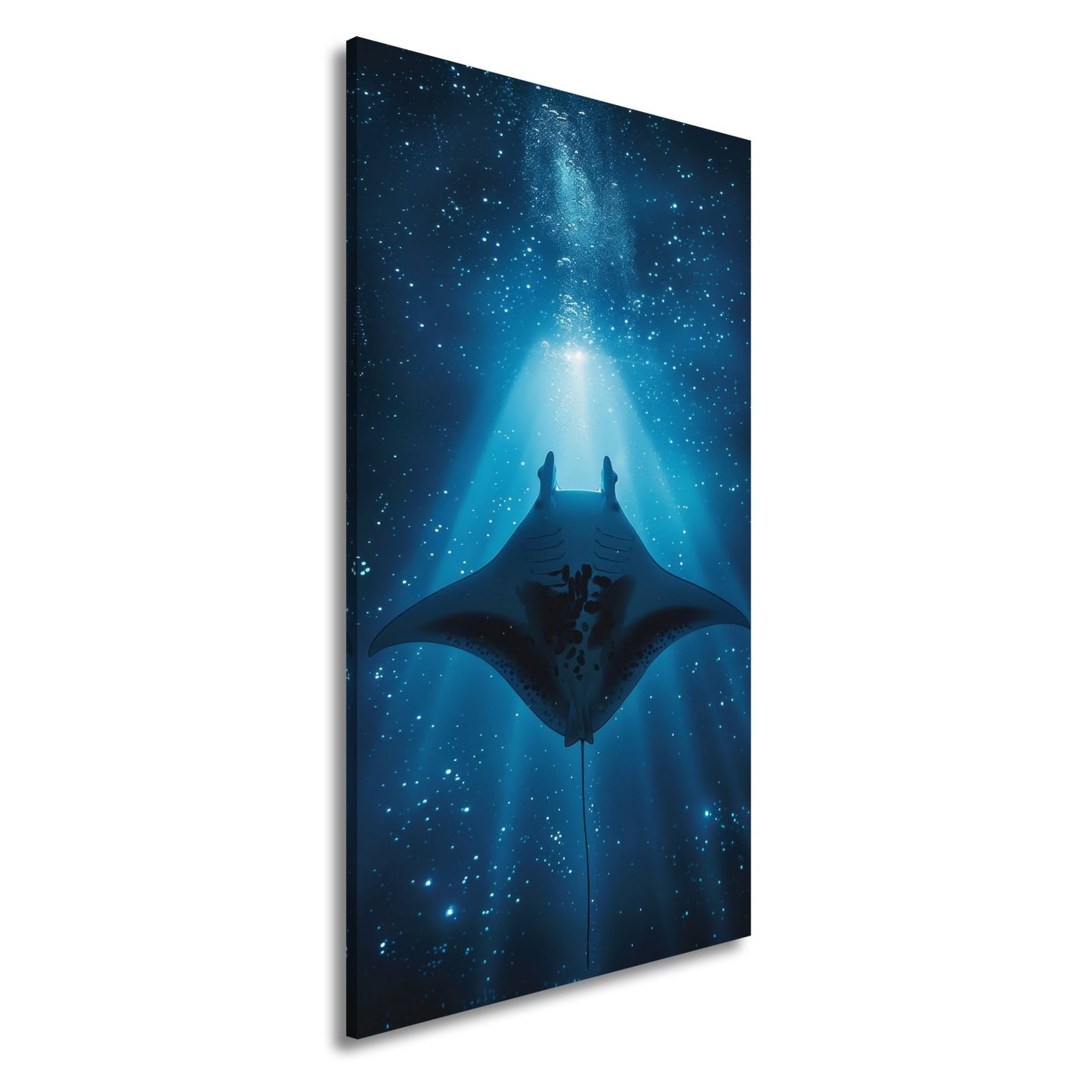 Leinwandbild Sternenlicht und Tiefe – Tanz des Mantas XXL - deyoli