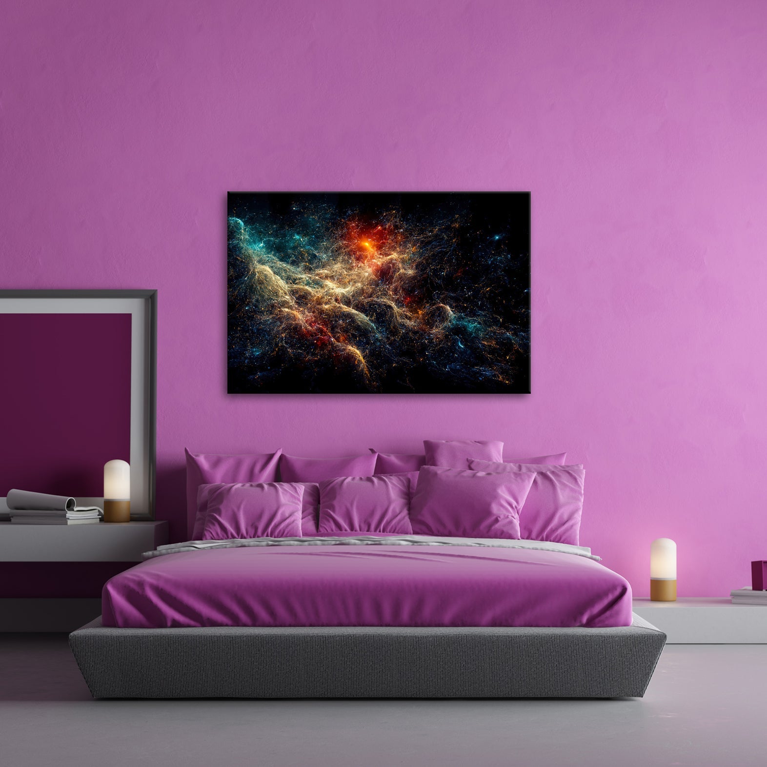 Leinwandbild Sternenwirbel im kosmischen Tanz XXL – Universum Wandbild - deyoli