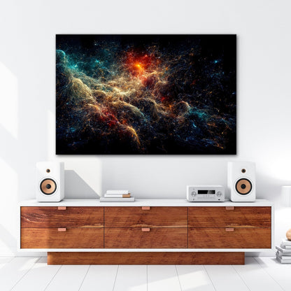 Leinwandbild Sternenwirbel im kosmischen Tanz XXL – Universum Wandbild - deyoli