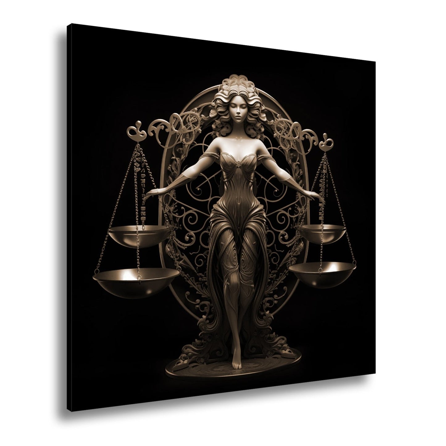Leinwandbild Sternzeichen Elegante Waage mit Balance aus Stärke und Harmonie - deyoli