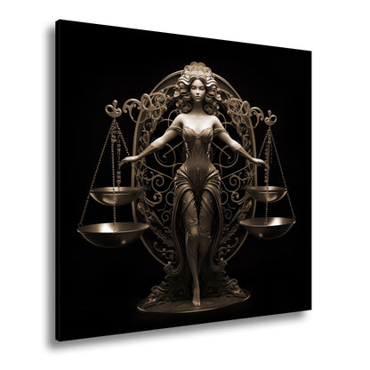 Leinwandbild Sternzeichen Elegante Waage mit Balance aus Stärke und Harmonie - deyoli