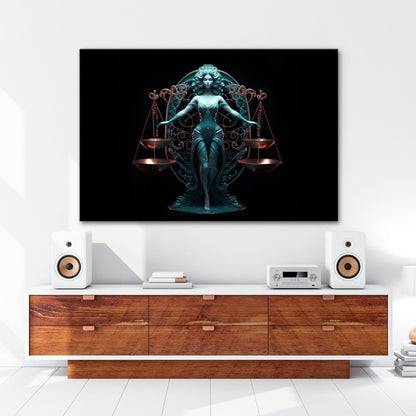 Leinwandbild Sternzeichen Elegante Waage mit Balance aus Stärke und Harmonie - deyoli