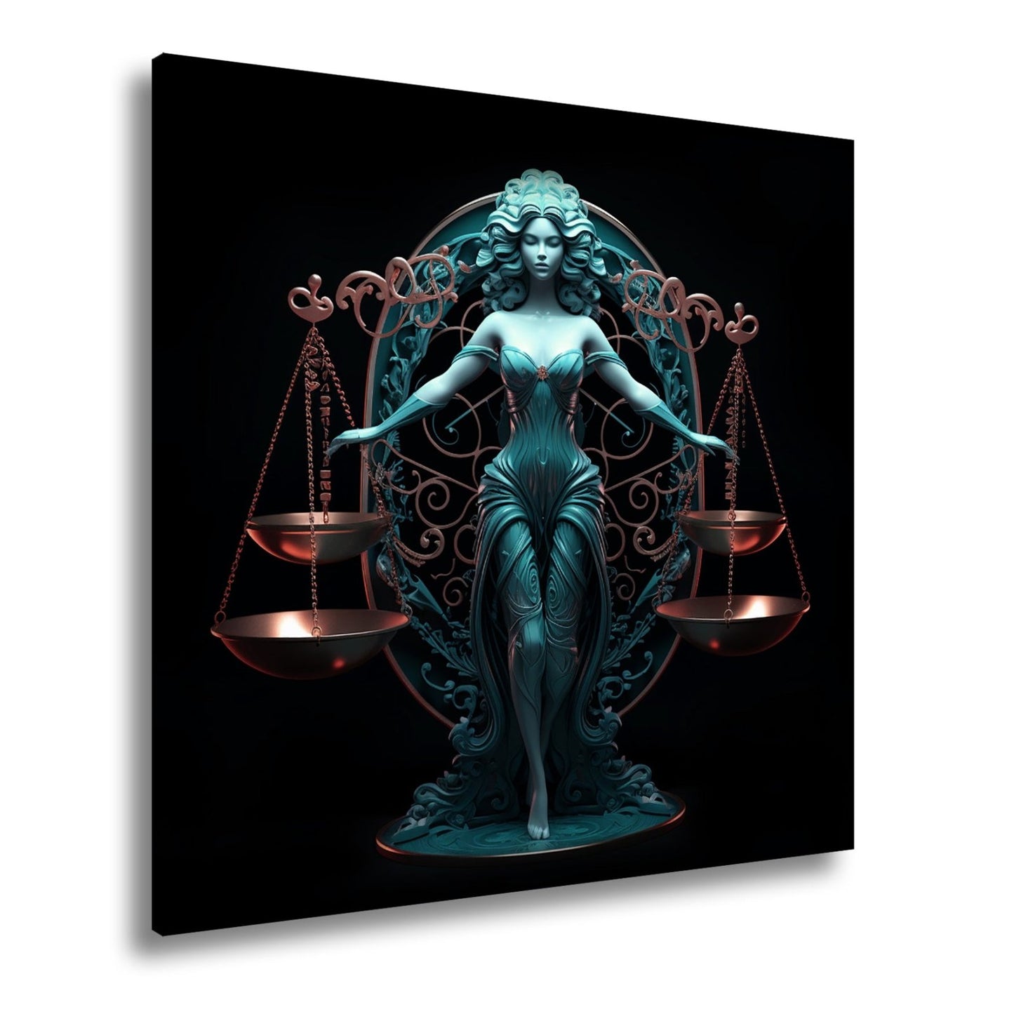 Leinwandbild Sternzeichen Elegante Waage mit Balance aus Stärke und Harmonie - deyoli