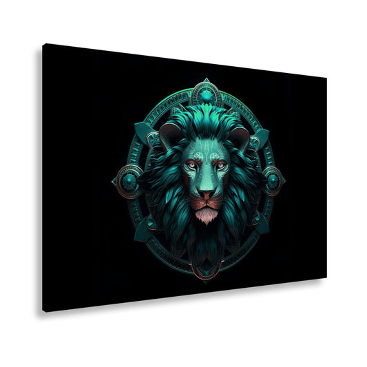 Leinwandbild Sternzeichen Majestätischer Löwe mit kraftvoller Präsenz - deyoli