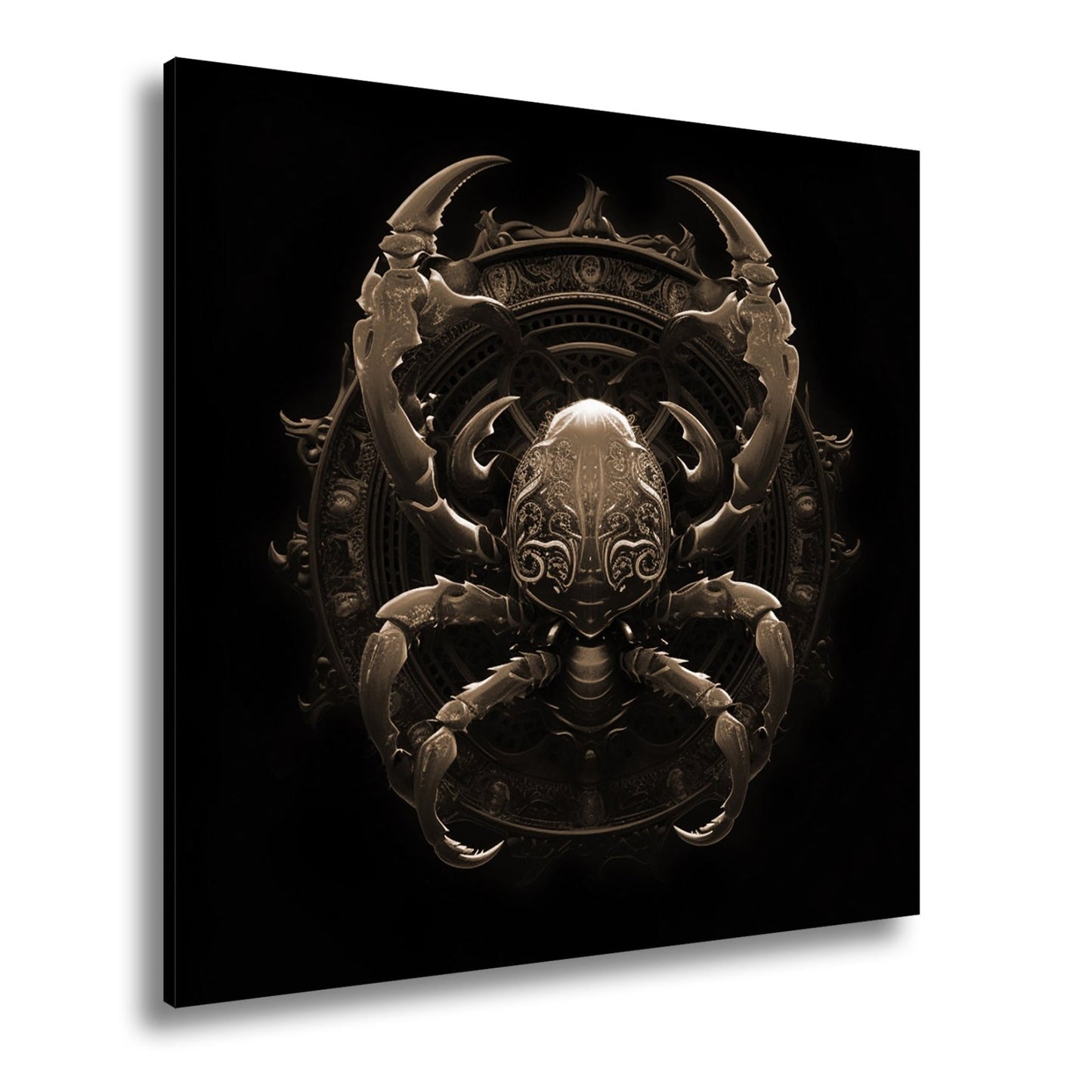 Leinwandbild Sternzeichen Mystischer Skorpion in leuchtender Ornamentik - deyoli