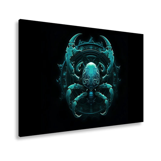 Leinwandbild Sternzeichen Mystischer Skorpion in leuchtender Ornamentik - deyoli