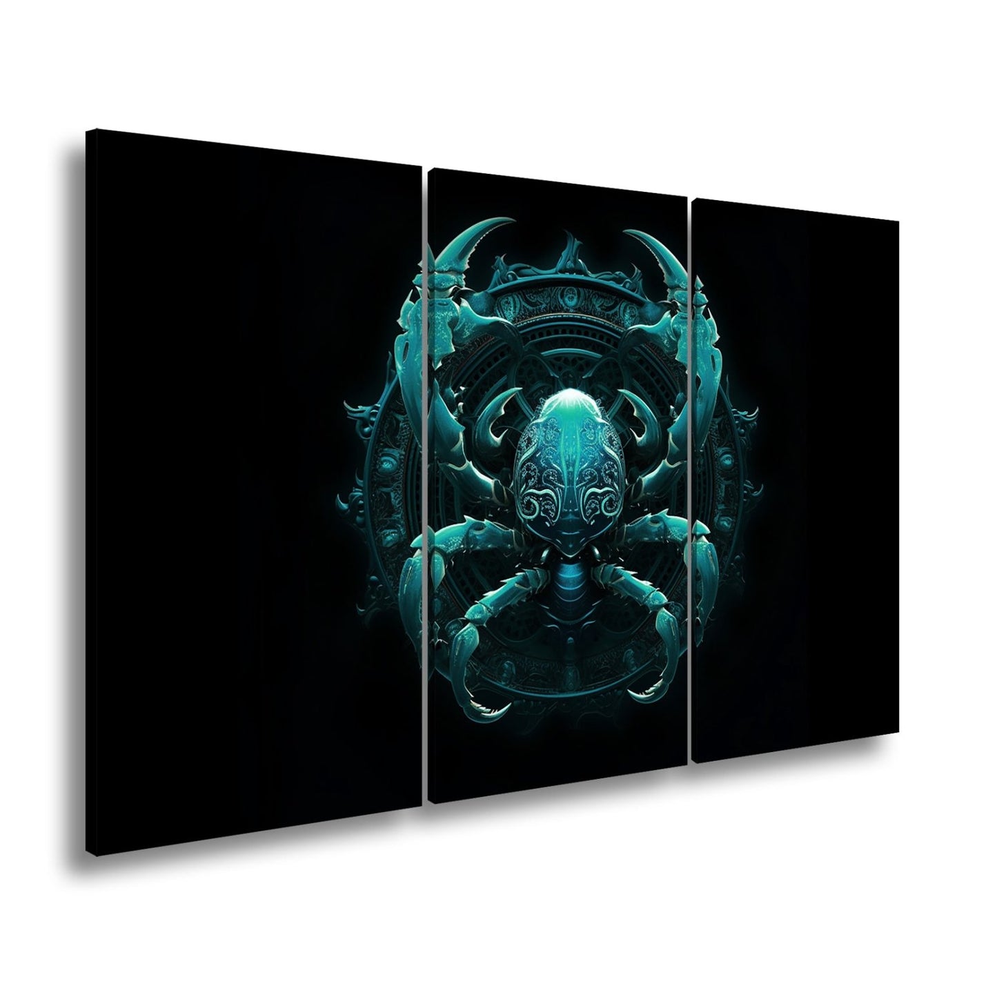 Leinwandbild Sternzeichen Mystischer Skorpion in leuchtender Ornamentik - deyoli