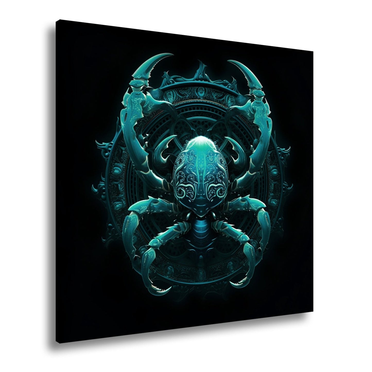 Leinwandbild Sternzeichen Mystischer Skorpion in leuchtender Ornamentik - deyoli