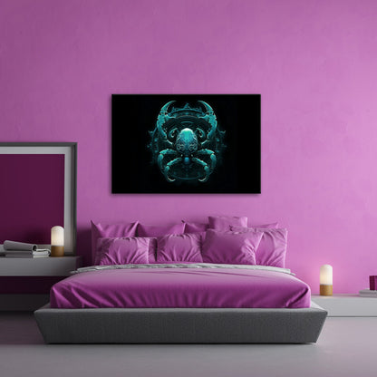 Leinwandbild Sternzeichen Mystischer Skorpion in leuchtender Ornamentik - deyoli