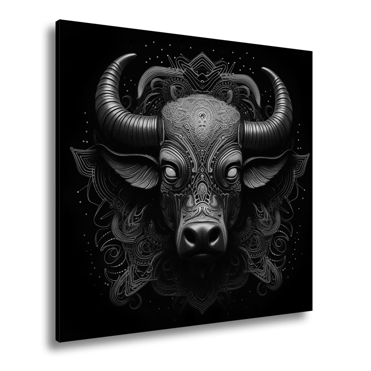 Leinwandbild Sternzeichen Stier mit detailreichem Tribal - Design - deyoli
