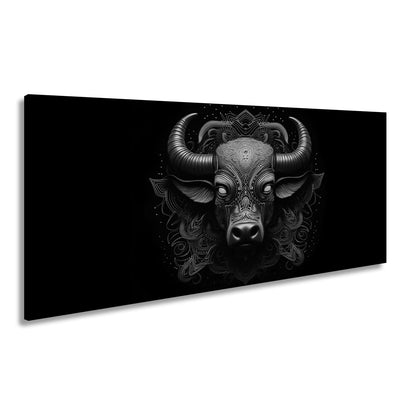 Leinwandbild Sternzeichen Stier mit detailreichem Tribal - Design - deyoli