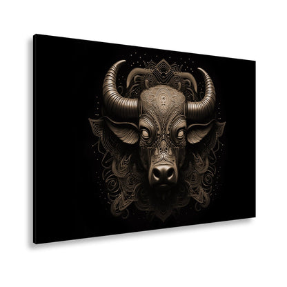 Leinwandbild Sternzeichen Stier mit detailreichem Tribal - Design - deyoli