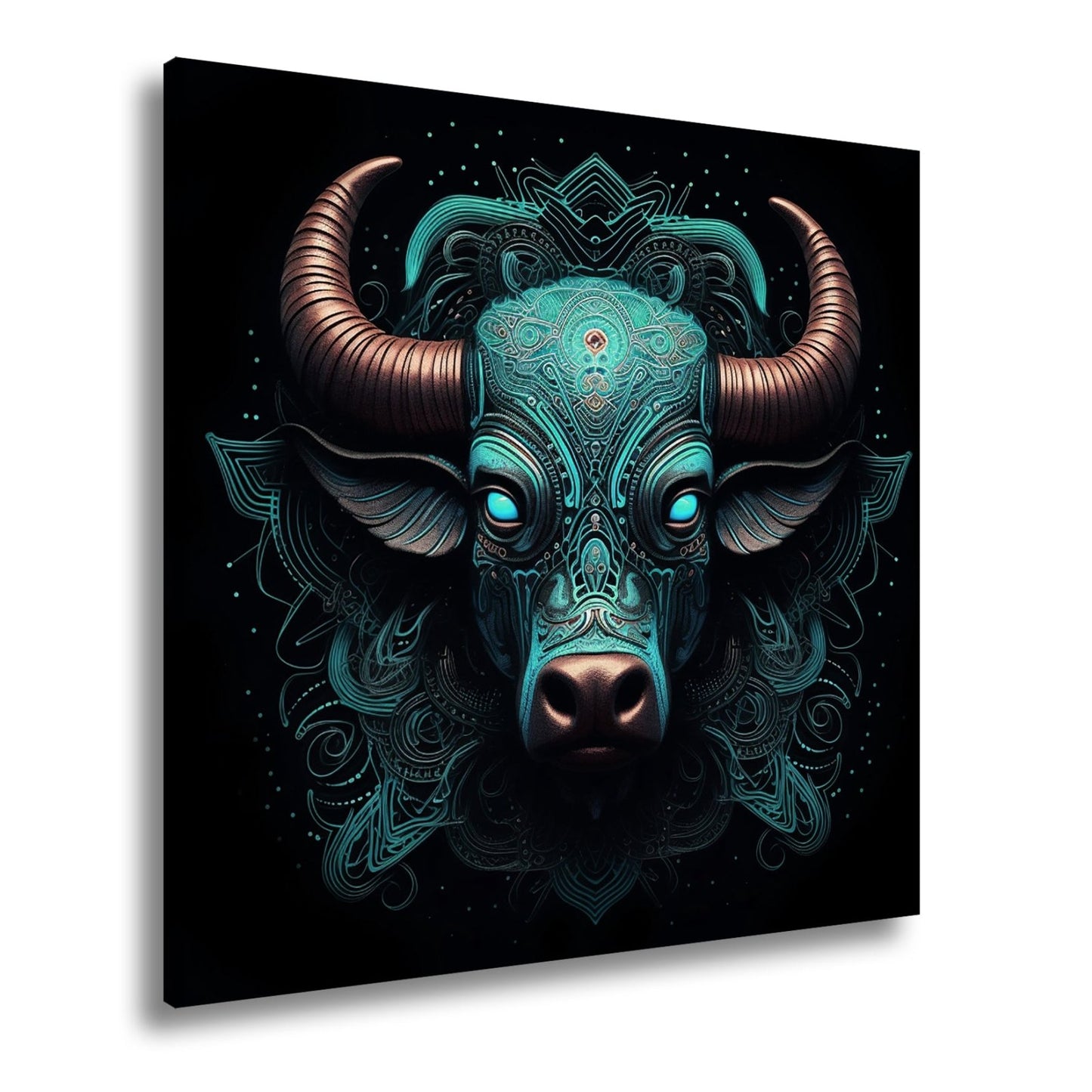 Leinwandbild Sternzeichen Stier mit detailreichem Tribal - Design - deyoli