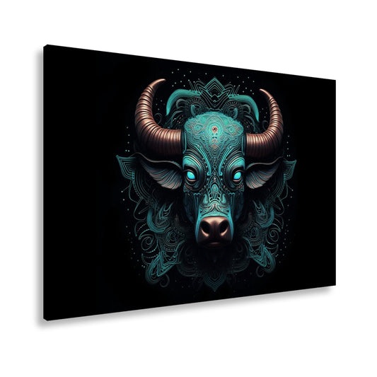 Leinwandbild Sternzeichen Stier mit detailreichem Tribal - Design - deyoli