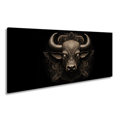 Leinwandbild Sternzeichen Stier mit detailreichem Tribal - Design - deyoli