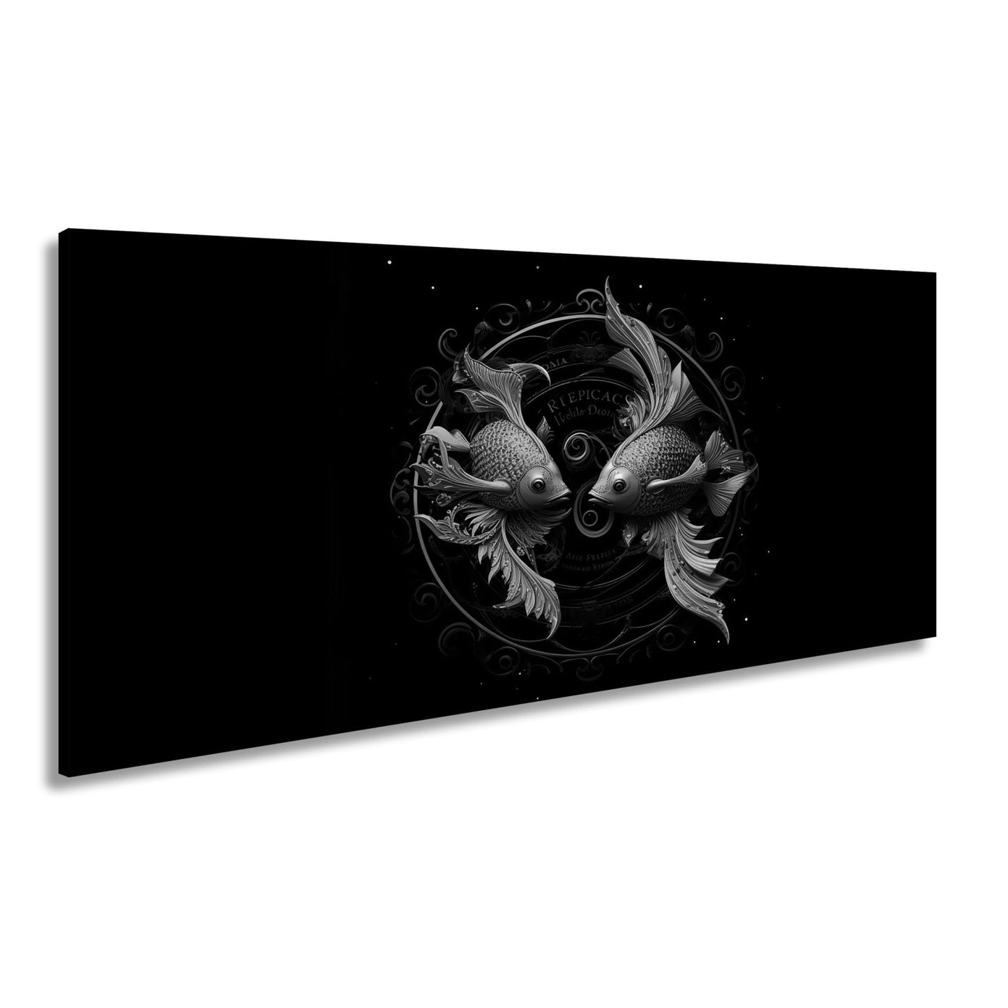Leinwandbild Sternzeichen Zwei Fische in harmonischer, kunstvoller Symmetrie - deyoli