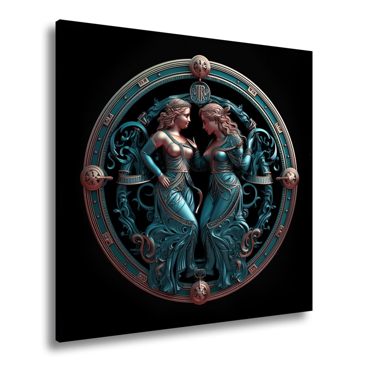 Leinwandbild Sternzeichen Zwillinge in kunstvoller, symmetrischer Darstellung - deyoli