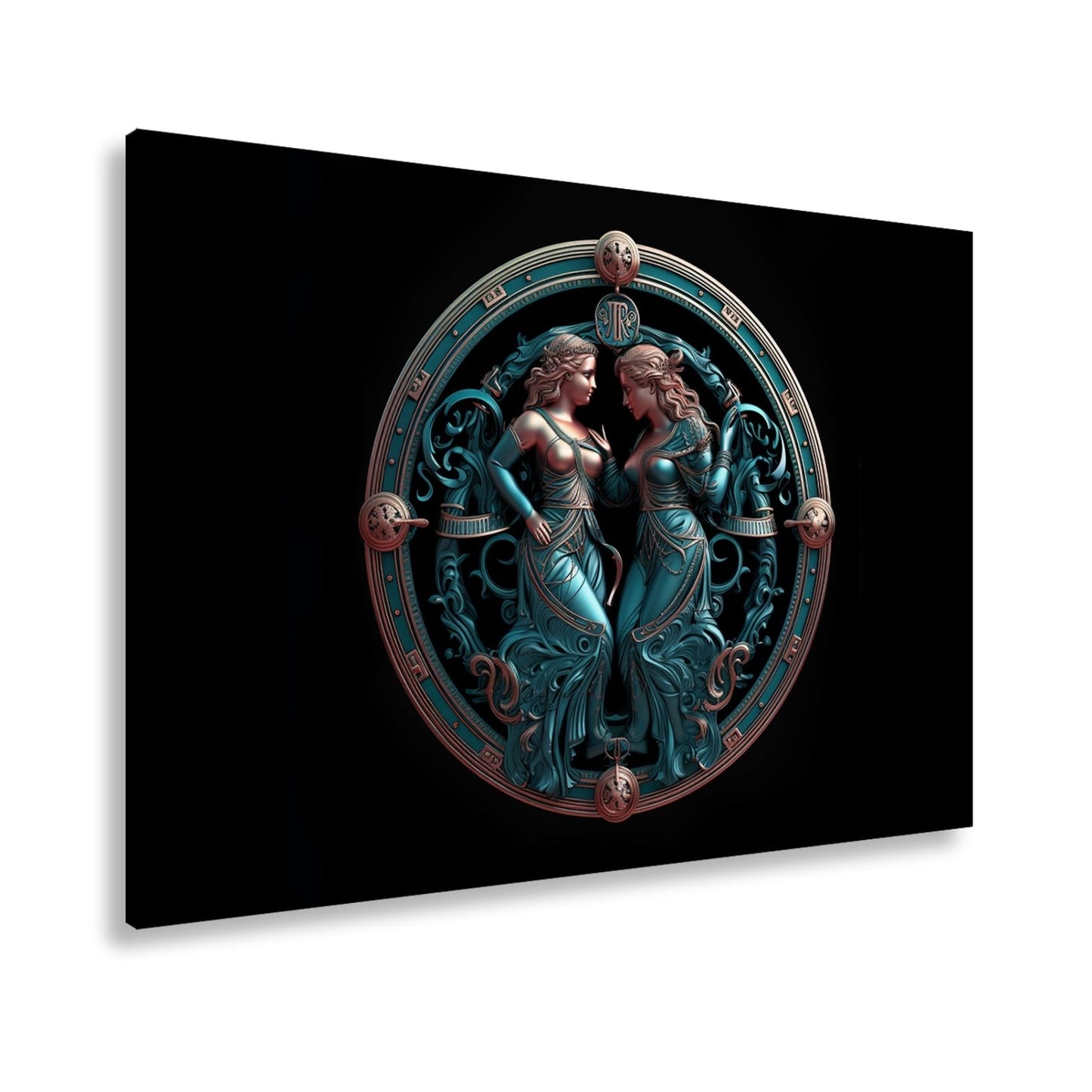 Leinwandbild Sternzeichen Zwillinge in kunstvoller, symmetrischer Darstellung - deyoli