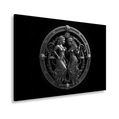 Leinwandbild Sternzeichen Zwillinge in kunstvoller, symmetrischer Darstellung - deyoli