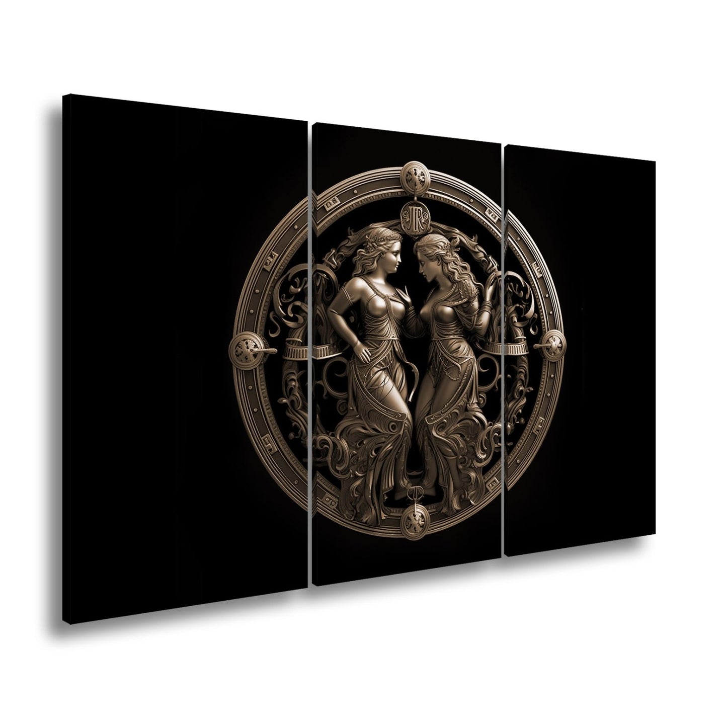 Leinwandbild Sternzeichen Zwillinge in kunstvoller, symmetrischer Darstellung - deyoli