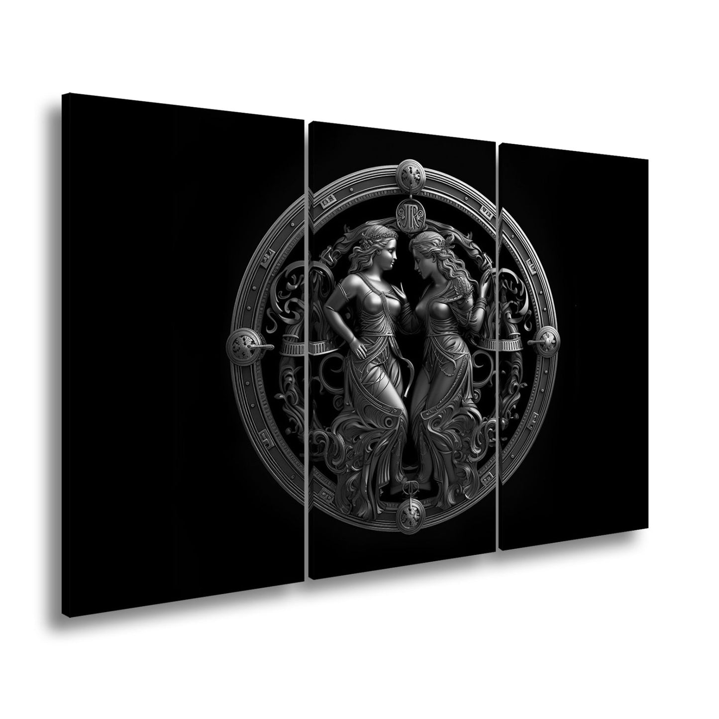 Leinwandbild Sternzeichen Zwillinge in kunstvoller, symmetrischer Darstellung - deyoli